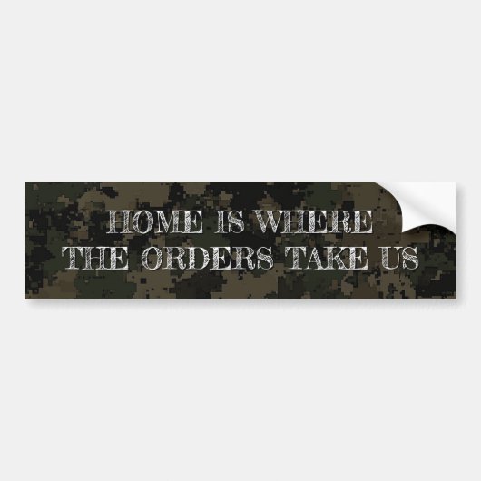 Camouflage Bumpersticker met bemoedigende boodscha (Voorkant)