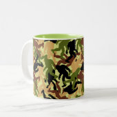 Camouflage Camo Bigfoot Patroon Jagen Tweekleurige Koffiemok (Voorkant links)