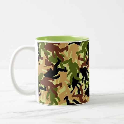 Camouflage Camo Bigfoot Patroon Jagen Tweekleurige Koffiemok (Links)
