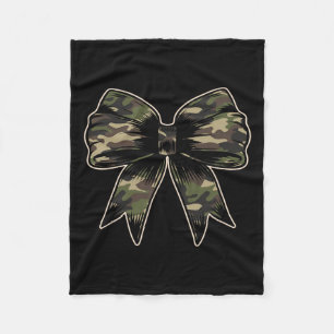 Camouflage Camo Bow Camo Coquette Bow Jagen Vrouwe Fleece Deken