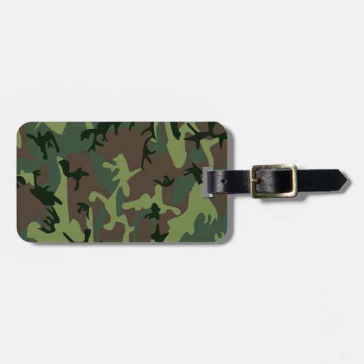 Camouflage Camo Green Brown Pattern Bagagelabel (Voorkant horizontaal)