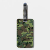 Camouflage Camo Green Brown Pattern Bagagelabel (Achterkant verticaal)