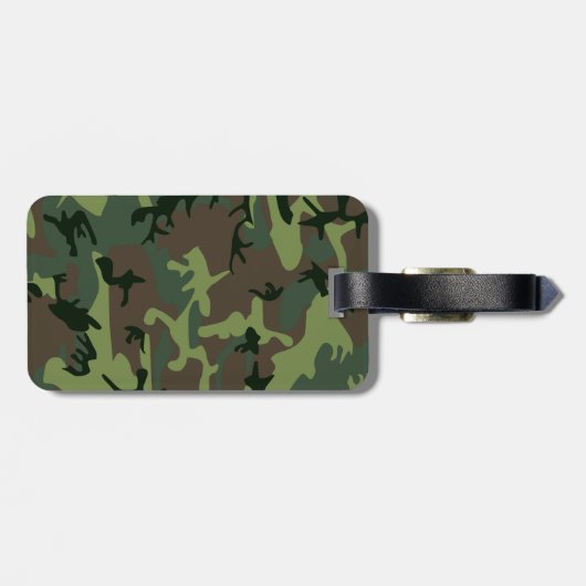 Camouflage Camo Green Brown Pattern Bagagelabel (Achterkant horizontaal)
