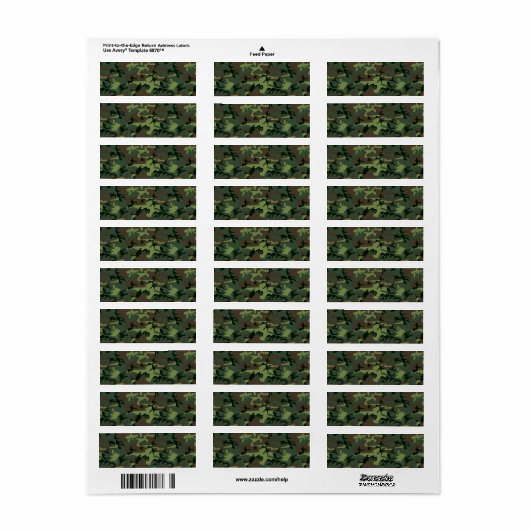 Camouflage Camo Green Brown Pattern Etiket (Full Sheet)