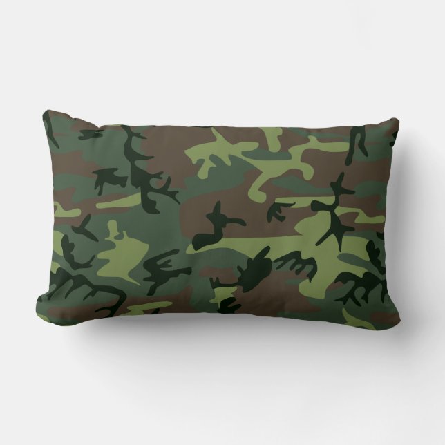 Camouflage Camo Green Brown Pattern Kussen (Voorkant)