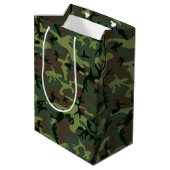 Camouflage Camo Green Brown Pattern Medium Cadeauzakje (Achterkant Gekanteld)