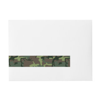 Camouflage Camo Green Brown Pattern Omwikkelbaar Adreslabel