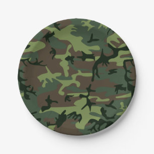 Camouflage Camo Green Brown Pattern Papieren Bordje