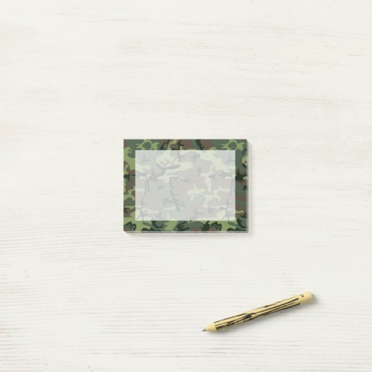 Camouflage Camo Green Brown Pattern Post-it® Notes (Op bureau)
