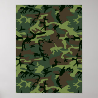 Camouflage Camo Green Brown Pattern Poster