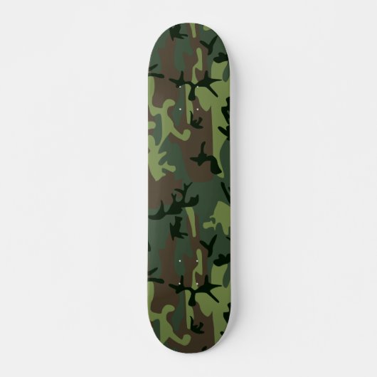 Camouflage Camo Green Brown Pattern Skateboard (Voorkant)