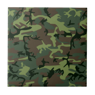 Camouflage Camo Green Brown Pattern Tegeltje