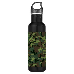 Camouflage Camo Green Brown Pattern Waterfles