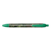 Camouflage Camo Green Brown Pattern Zwarte Inkt Pen (Achterkant)