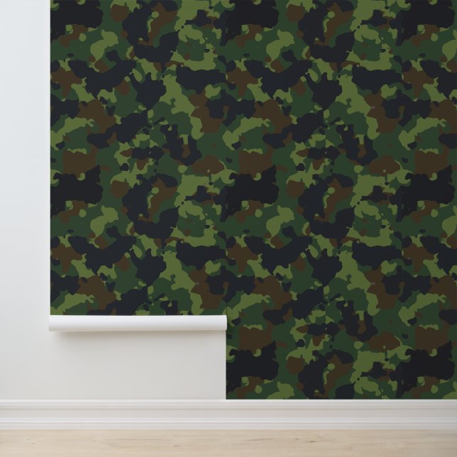 Camouflage camo groen behang (Applicatie)