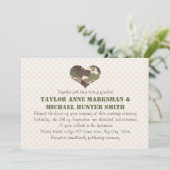 Camouflage Camo Heart Wedding Invitations Kaart (Staand voorkant)
