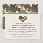 Camouflage Camo Heart Wedding Invitations Kaart (Voorkant / Achterkant)
