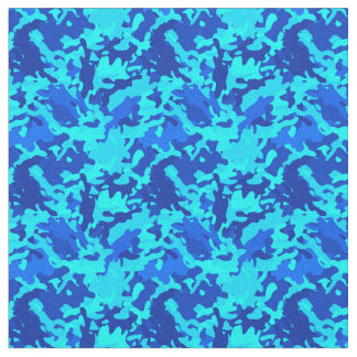 Camouflage Camo Print Blue Stof