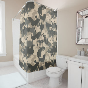 Camouflage Camo Tan Groen Army Woodland Douchegordijn