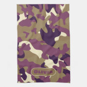 Camouflage camo violet vert cuisine serviette (Vertical)