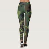 Camouflage Camos Groen Zwart Bruin Leggings (Achterkant)