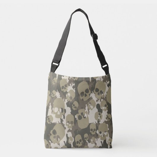 Camouflage Canvas tas met schedels (Voorkant)