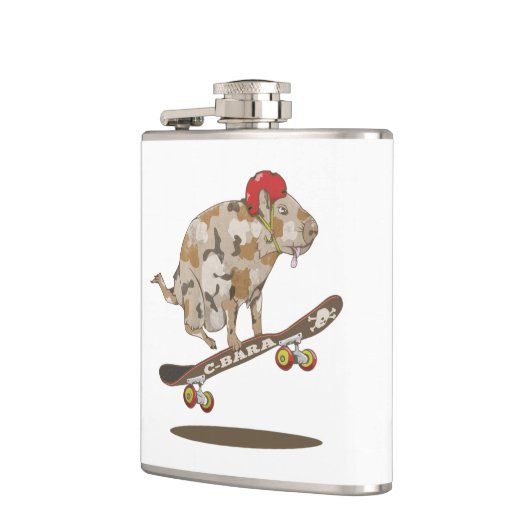 Camouflage Capybara Skateboarding Heupfles (Links)