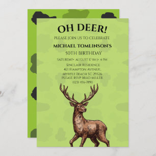 Camouflage Chasseur de cerfs Invitation d'annivers