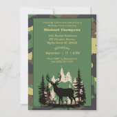 Camouflage Chasseur de cerfs Invitation d'annivers (Devant)
