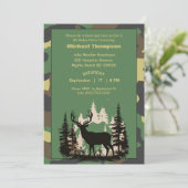 Camouflage Chasseur de cerfs Invitation d'annivers (Debout devant)