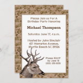 Camouflage Chasseur de cerfs Invitation d'annivers (Devant / Derrière)