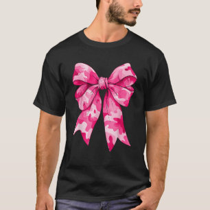 Camouflage Coquette Bow Grote Roze Meisje Schattig T-shirt