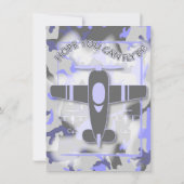 Camouflage d'avion Invitation d'anniversaire (Dos)