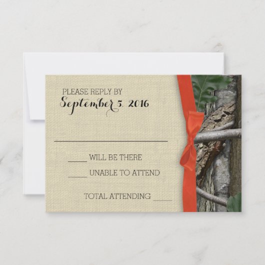 Camouflage de l'arbre et réponse de la cale orange (Devant)