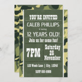 Camouflage de l'Armée verte Invitations de fête d' (Devant / Derrière)