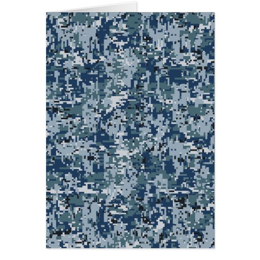 Camouflage Décor à pixels numériques bleu marine (Devant)