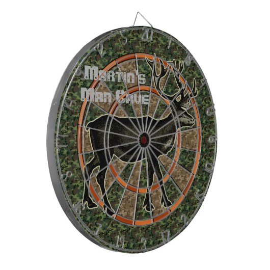 Camouflage Deer Hunter Man Cave Dartbord (Voorkant Links)
