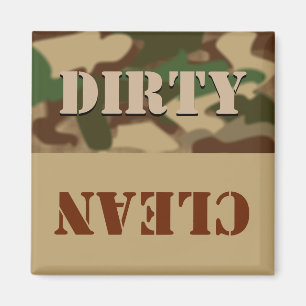 Camouflage Dirty Clean Dishwasher Magnet voor hem Magneet
