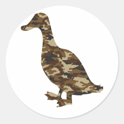 Camouflage Duck Silhouette Ronde Sticker (Voorkant)