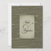 Camouflage écorce verte Faire-part de mariage de c (Dos)