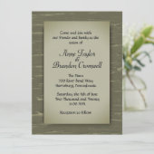 Camouflage écorce verte Faire-part de mariage de c (Debout devant)