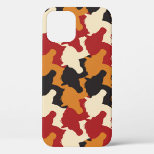 Camouflage eenhoorn hoofden, herhalen patroon. iPhone 12 hoesje