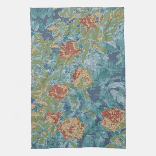 Camouflage en bloemen theedoek (Verticaal)