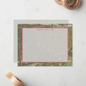 Camouflage et Carte pour notes plat rose personnal (Devant/Arrière en situation)