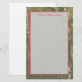 Camouflage et papeterie personnalisée par rose (Devant / Derrière)