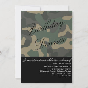 Camouflage-evenement uitnodiging, diner, feest, ni kaart
