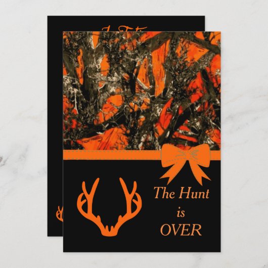 Camouflage Faire-part de mariage avec cornes de ce (Devant / Derrière)