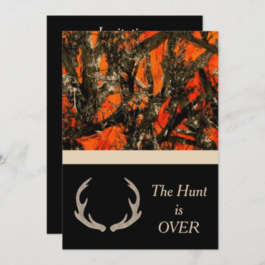 Camouflage Faire-part de mariage avec cornes de ce (Devant / Derrière)