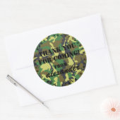 Camouflage feest dank u ronde sticker (Envelop)