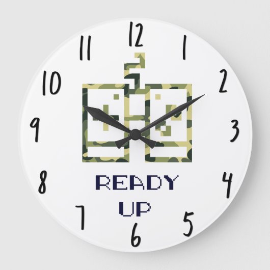 Camouflage Gamecontroller Klaar Gamer Grote Klok (Voorkant)